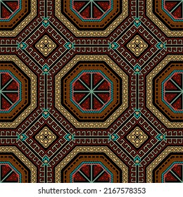 Greek vector seamless pattern. Repeat tribal abstract background. Greek key meanders ethnic style elegant ornament.  Geometric ornate modern design. Patterned endless backdrop. Trendy geometry design.