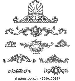 Greek vector shape, stucco decoration, cartouche