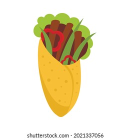 Greek vegan food icon. Flat illustration of greek vegan food vector icon isolated on white background
