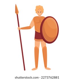 Greek warrior icon cartoon vector. Vase history. Art culture