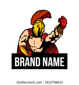 Greek Warrior Mascot Logo Template with Place for Text