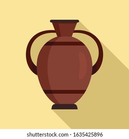 Greek water jug icon. Flat illustration of greek water jug vector icon for web design