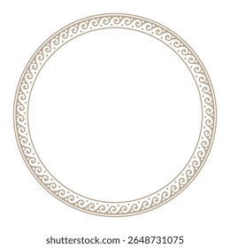 Onda grega meander. Arredondar quadro grego clássico. Circule a fronteira de ouro europeia. Padrões da Grécia, Roma antiga. Na forma de onda. Onda vitruviana. Para têxteis, gravura, bordados, porcelana, cerame