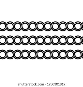 Greek waves seamless vector pattern or braided chain ornament.