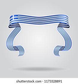 Greek wavy flag abstract background. Vector illustration.