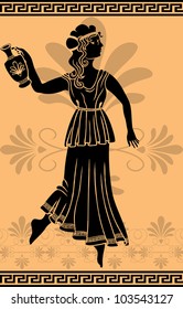 greek woman with amphora stencil