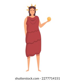 Greek woman god icon cartoon vector. Ares pantheon. Olympic legend