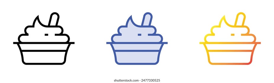 greek yogurt icon. Linear, Blue Fill and Gradient Style Design Isolated On White Background