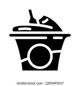 Greek Yogurt Milk Product Glyph Icon Vector. Greek Yogurt Milk Product Sign. Isolated Symbol Illustration