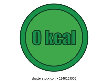 Green 0 calorie label icon.