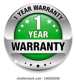 Green 1 year warranty button