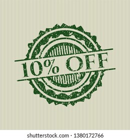Green 10% Off rubber stamp