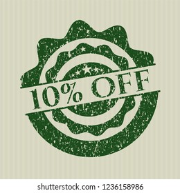 Green 10% Off rubber texture