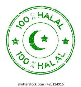 Green 100 % HALAL stamp