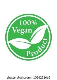Green 100 percent vegan product  sign symbol vector design