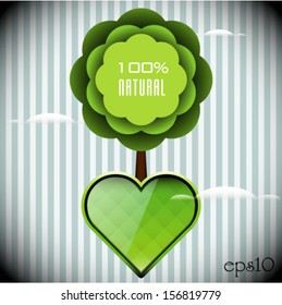 Green 100% Recycled Abstract Tree