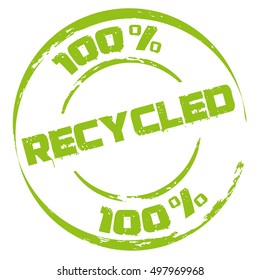 Green 100 % Recycled Stamp