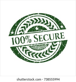 Green 100% Secure distress rubber texture