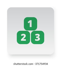 Green 123 Blocks icon in circle on white app button