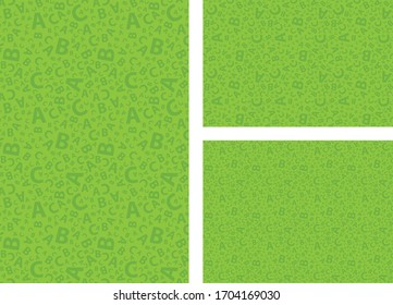 Green 123 number background seamless