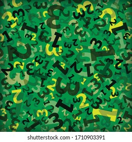 Green 123 number background seamless