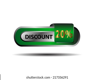 Green 20 percent discount button