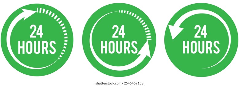 green 24 hrs service vector on a white background