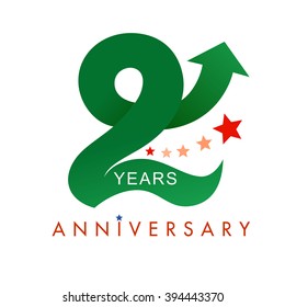 green 2nd anniversary arrow up