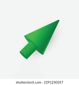 Diseño de flecha verde 3D. Diseño de interfaz de usuario. Ilustración vectorial.