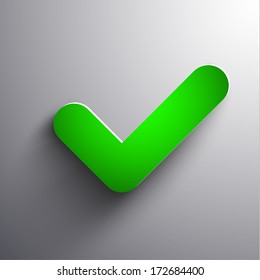 Icono de marca de verificación verde 3d - eps10