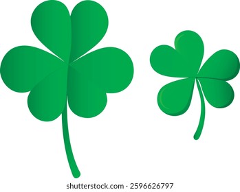 Green 3D Clover Leaves Illustration on white