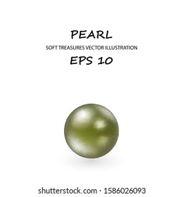 Green 3D crystal magic sphere. Glass transparent ball with shadows – stock vector