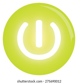 Green 3D glossy power button