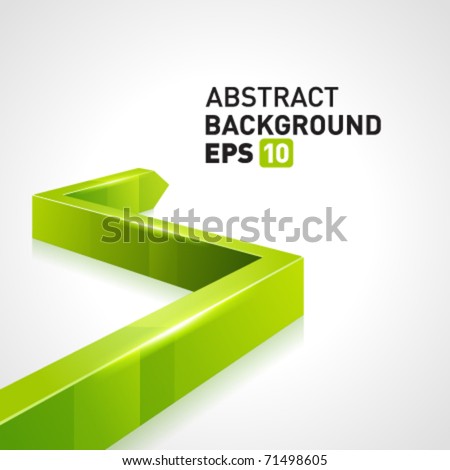 Green 3d graph arrow move up vector background