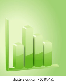 Green 3d Graph. Vector.