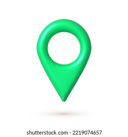 Green 3d-Karte Geo-Pin-Symbol. Webstandortzeiger. 3d realistisches Design-Element. Vektorgrafik.