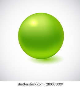 Green 3D sphere isolated on white. Vector illustration for your design