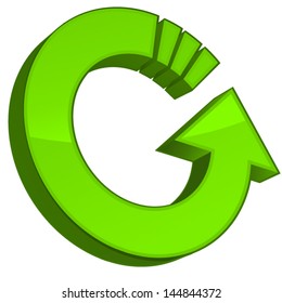 Green, 3d Stylized Arrow