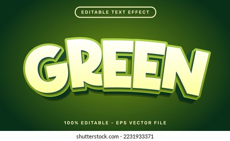 green 3d text effect and editable text effect