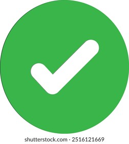 Ícone de tique verde 3d . Ícone de marca de seleção verde . Ícone Aprovado . Símbolo concluído . Corrigir o vetor de ícones