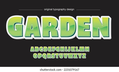 green 3d uppercase isolated cartoon letters