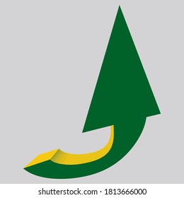 A green 3d uptrend arrow background image.