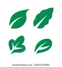 Green 4 Leaf Icon Set