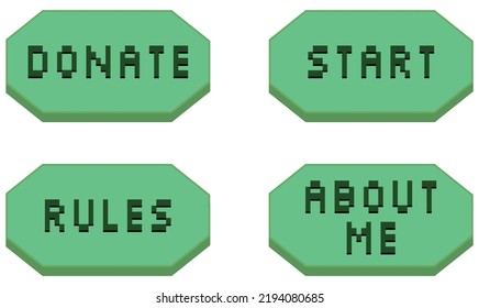 Green 8-Bit-Oktadon-Schaltflächen für Raster