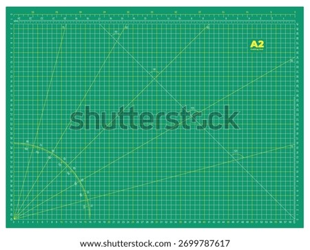 Green A2 Self-Healing Cutting Mat with Grid and Measurement Guides