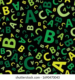Green abc letter background seamless 