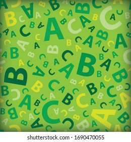 Green abc letter background seamless 