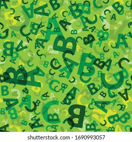 Green abc letter background seamless 