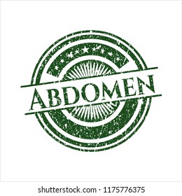 Green Abdomen rubber stamp