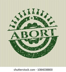  Green Abort grunge style stamp
